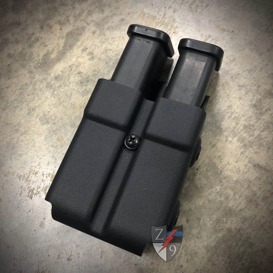 Zero 9 Duty Style Double Magazine Case Other 9/40, Molle-Lok (Z9-4006-BLK-MLK)