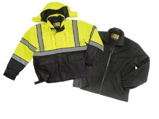 575MFL ANSI 3, Three Season Jacket w/Soft Shell Liner/Jacket: Yellow/Black