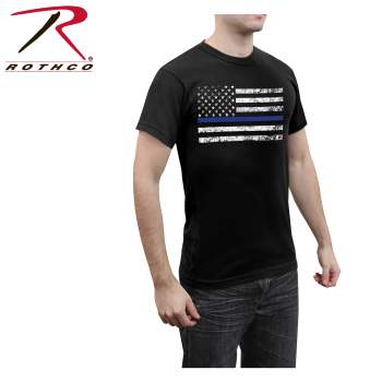 US Thin Blue LIne Black T-Shirt #61550