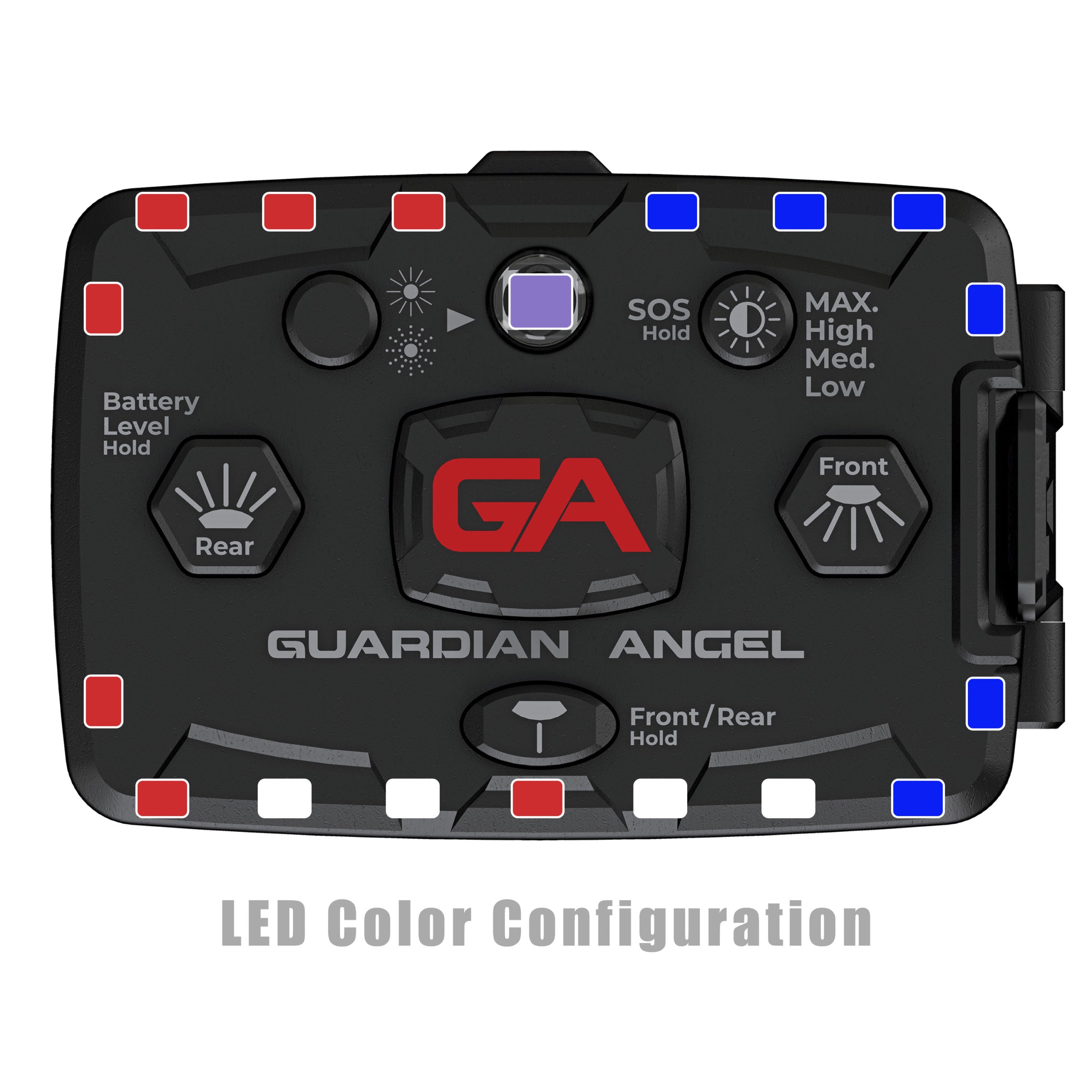 Guardian Angel Elite Red/Blue-Infrared Wearable Safety Light (ELT-R/B-IR)