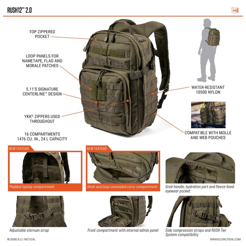 5.11 Rush 12 Version 2.0 Backpack (56561)