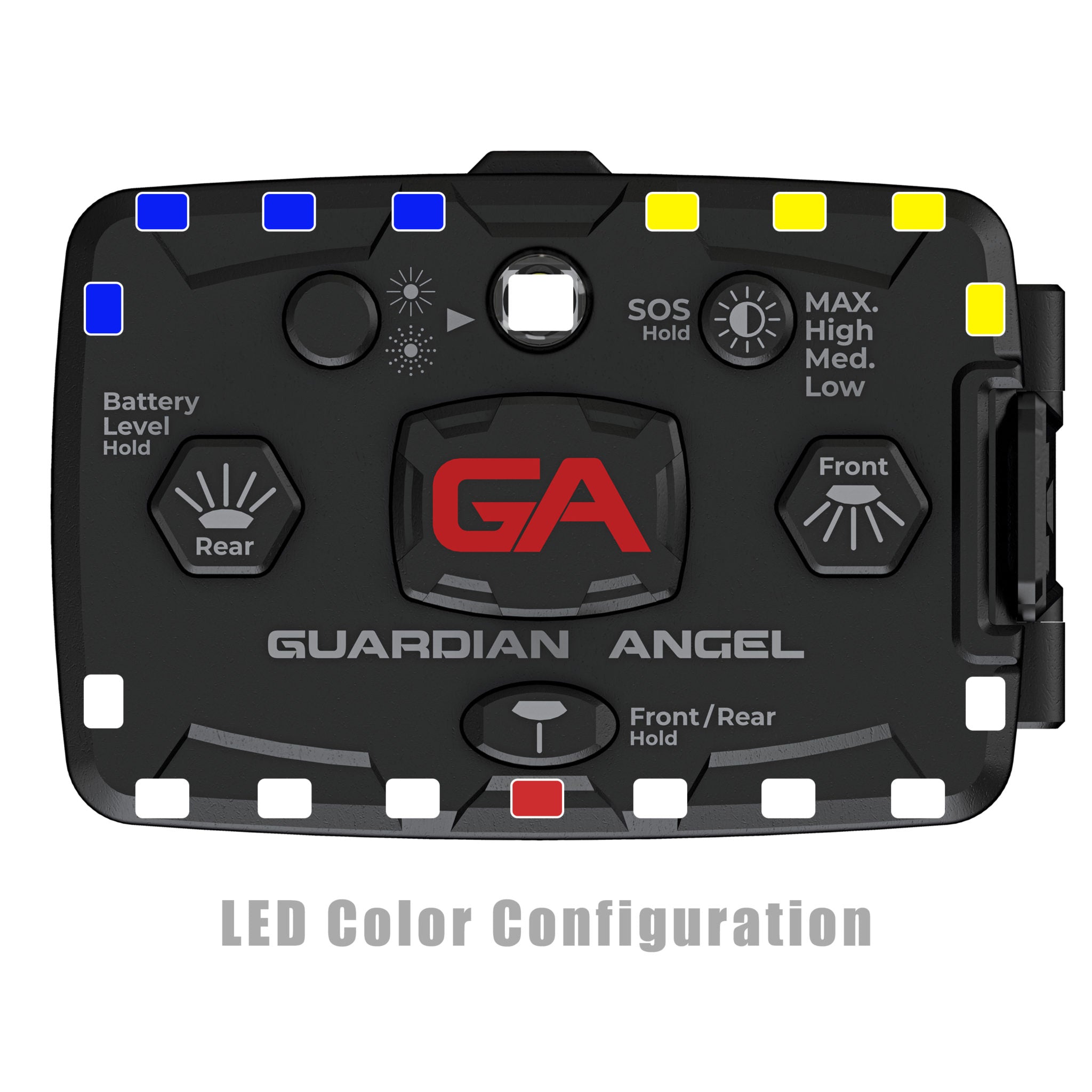 Guardian Angel Elite White/Blue & Yellow Wearable Safety Light (ELT-W/BY)