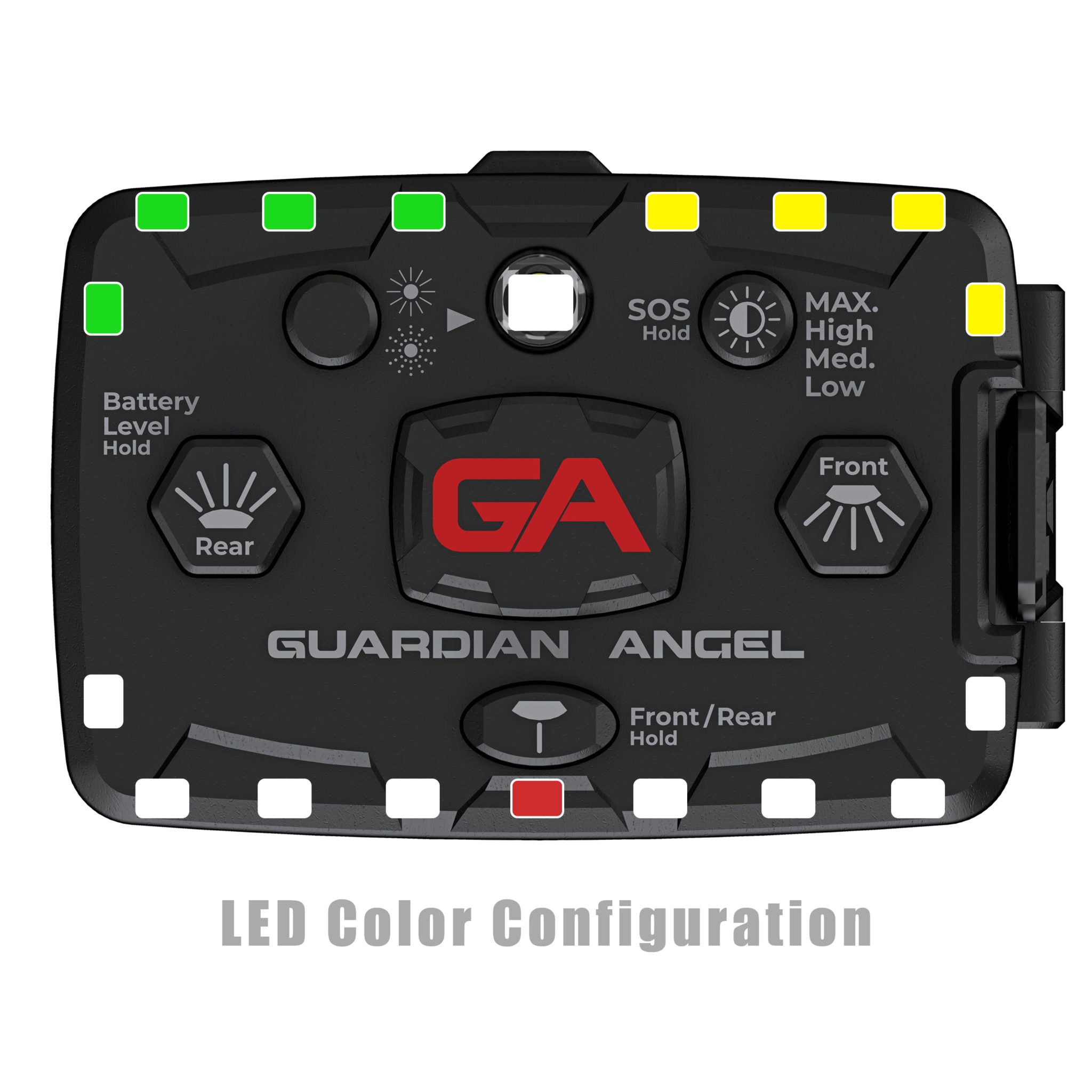 Guardian Angel Elite White/Green & Yellow Wearable Safety Light (ELT-W/GY)