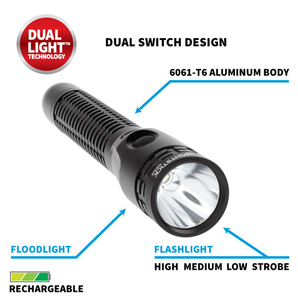Nightstick Metal Duty/Personal Size Dual Light Rechargeable Flashlight (NSR-9944XL)