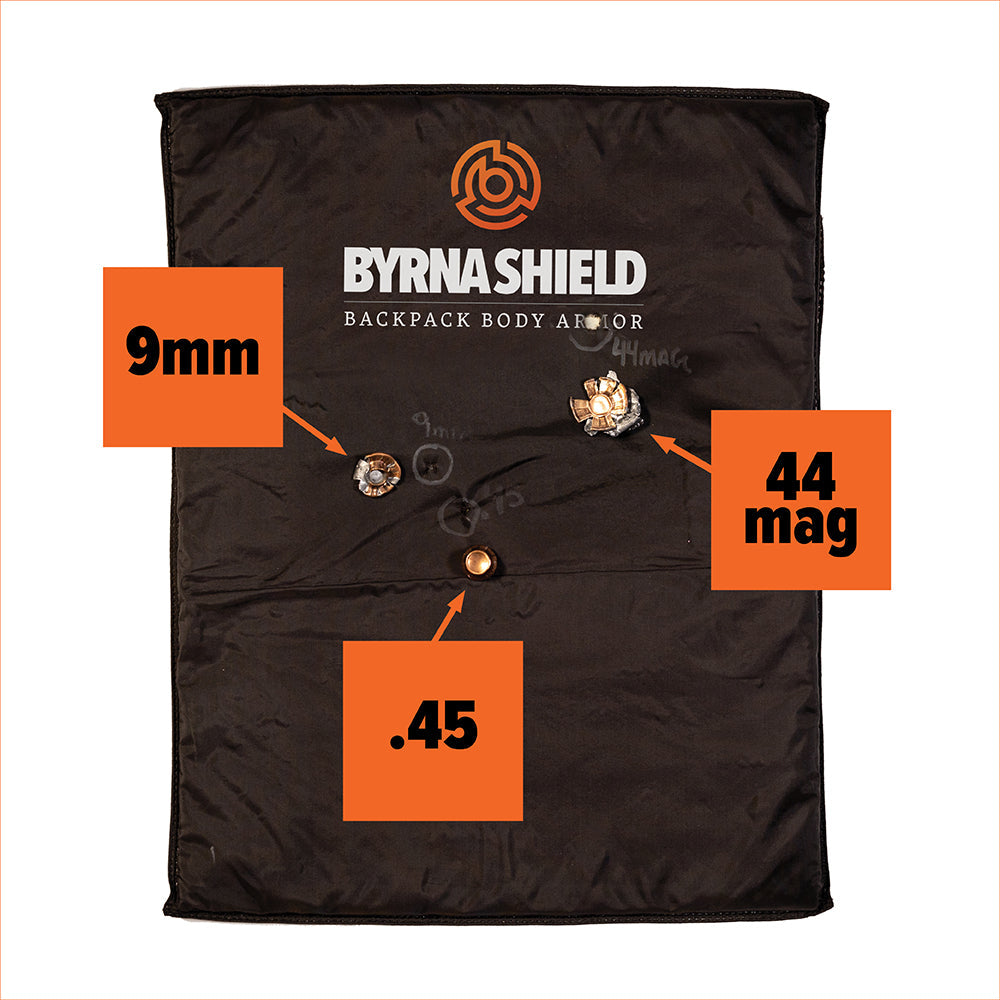 Byrna Shield: Bullet Resistant Backpack Body Armor Flexible Insert Lvl IIIA 10x12
