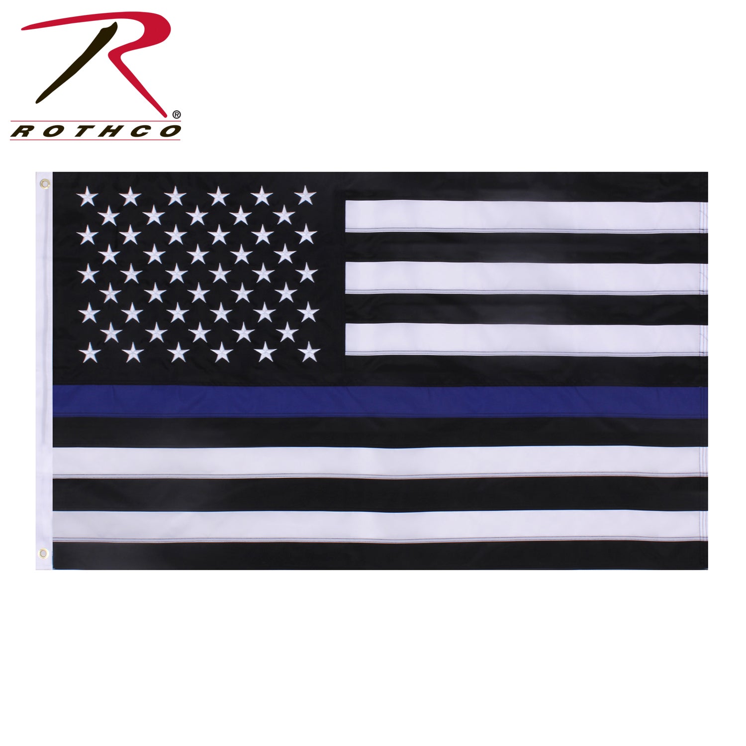 US Thin Blue Line Flag 3'x5' Black #1561