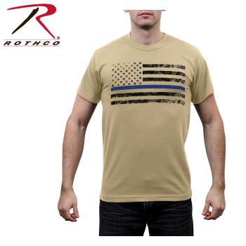 US Thin Blue Line Desert Sand T-Shirt #3960